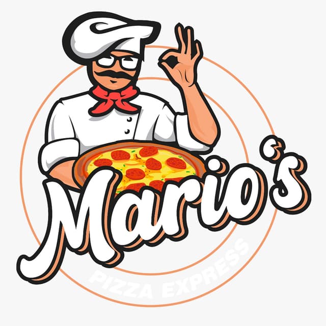 El chef del logotipo de Mario's Pizza Express